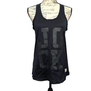 Under Armour Tank Top Womens Small Black JOCK‎ Graphic Legacy HeatGear Workout